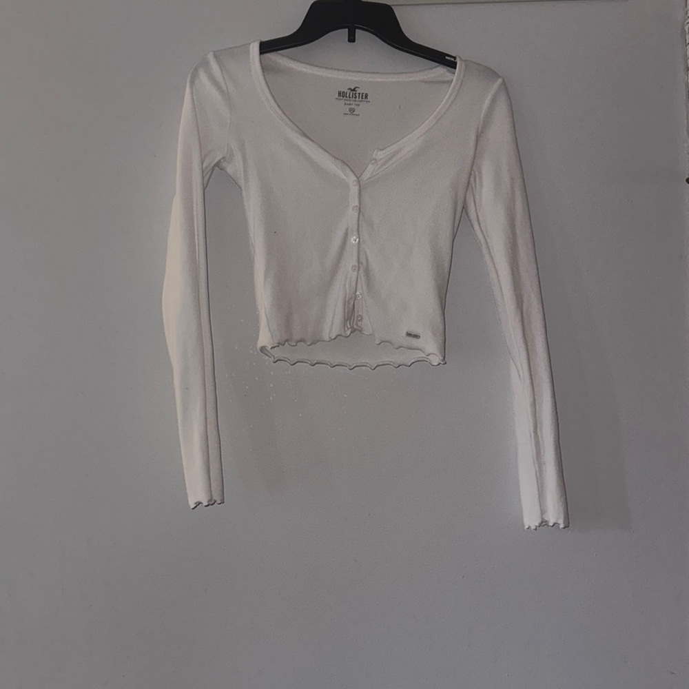 hollister basic long sleeve cropped